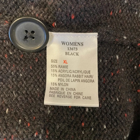 Woolrich Black Flecked Button down Hood Vest Size XL - Picture 5 of 6